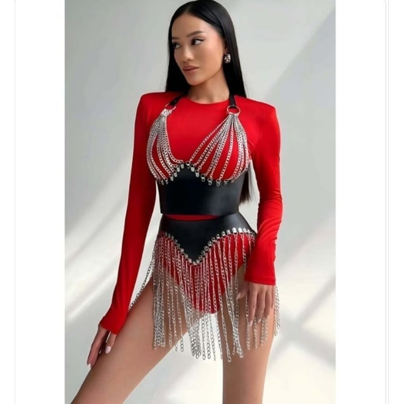 RADIANT BOUTIQUE (CORLA SET) เข็มขัดโซ่ Accessories แฟชั่นโชว์ ไอเทมฮาโลวีน party Carnival เข็มขัดสา