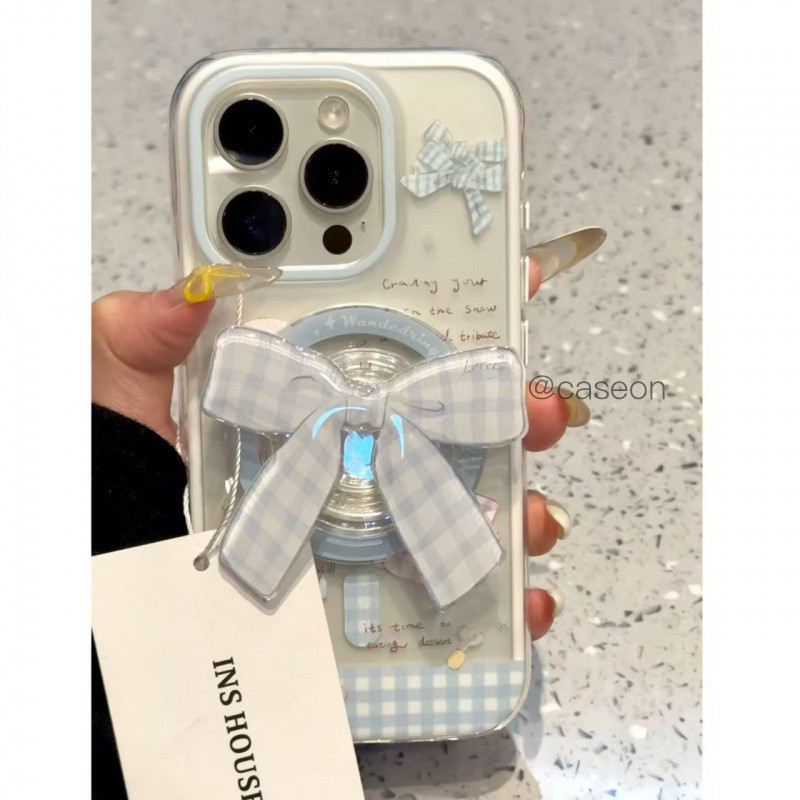 ขาตั้งแม่เหล็กสวยแฟชั่นน่ารักเคสโทรศัพท์สําหรับIPhone 15 14 17 16 Pro Max 14pro 17pro 16pro 15pro 16promaxฝาครอบป้องกันHard Glitter Simple Clear