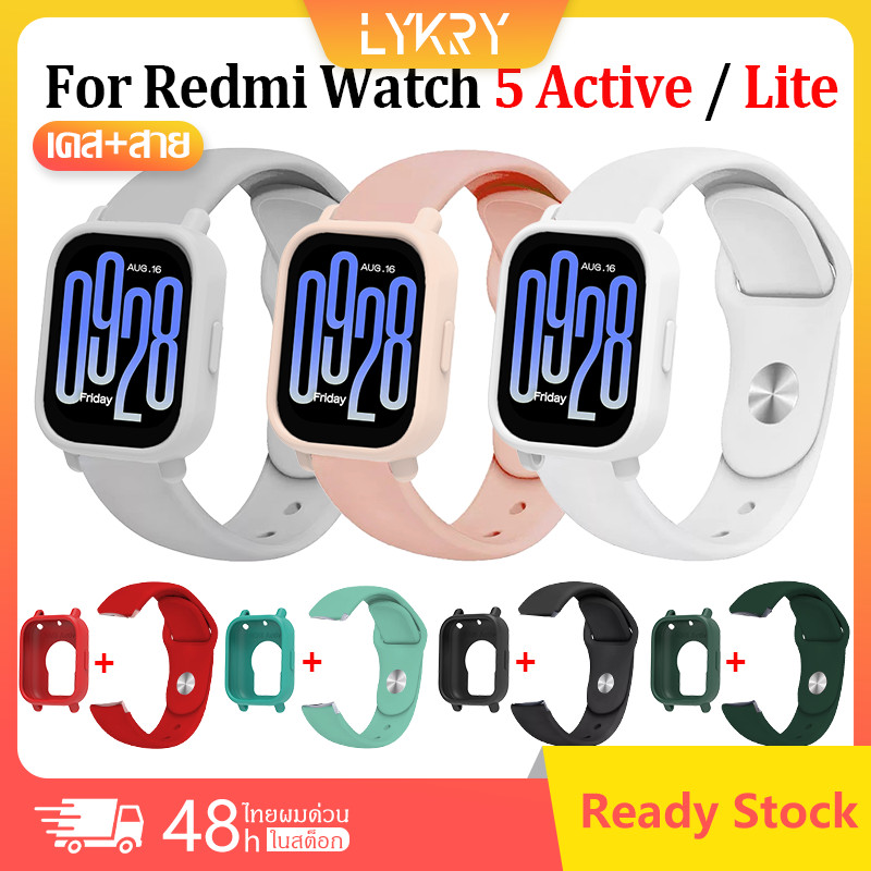 【เคส+สาย】สายนาฬิกาสปอร์ตยางนุ่มขนาด 22 มม. สำหรับเคสเปลี่ยนสมาร์ทวอทช์ Redmi Watch 5 Active / Lite