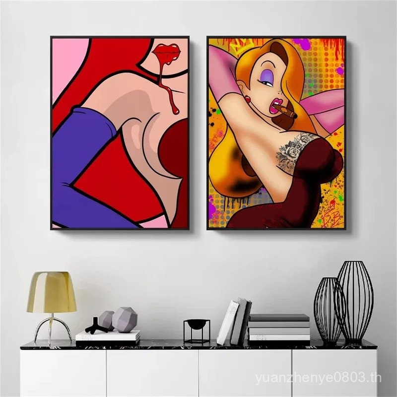 Disney Jessica Rabbit Art โปสเตอร์โมเดิร์น สำหรับตกแต่งห้องนั่งเล่นหรือห้องนอน DZF7
