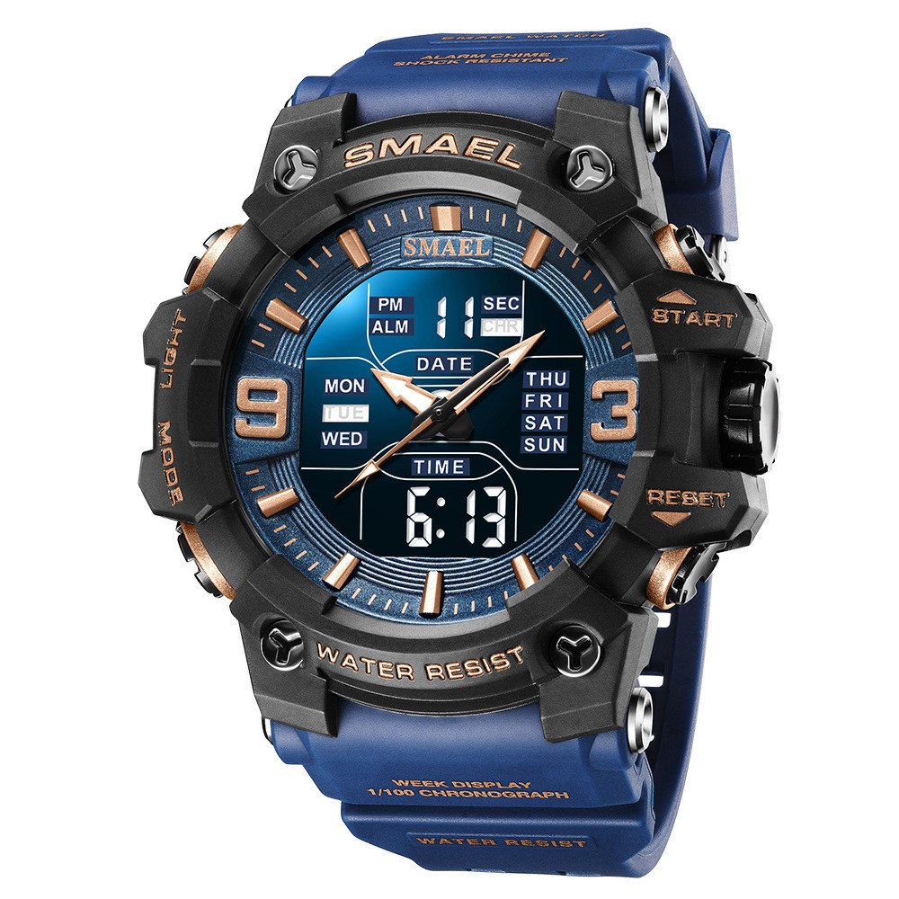 SMAEL/SMAEL 8049 Chronograph Luminous Youth Mens Sports Watch Dual Movement นาฬิกากันน้ําอิเล็กทรอนิ