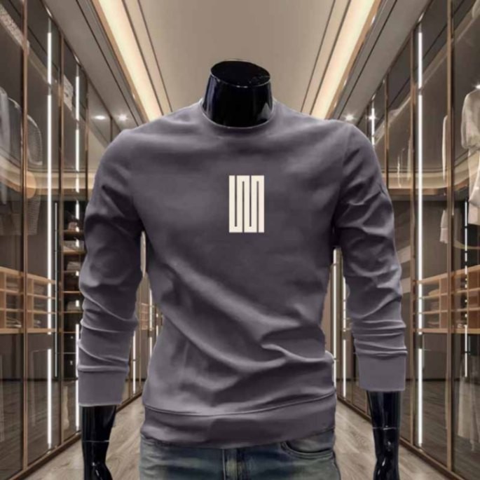 เสื้อสเวตเตอร์อินเทรนด์ ใหม่หลวมแขนยาวออกแบบหนักสบายๆใหม่ฤดูใบไม้ร่วงฤดูหนาวรอบคออเมริกันทุกการแข่งข