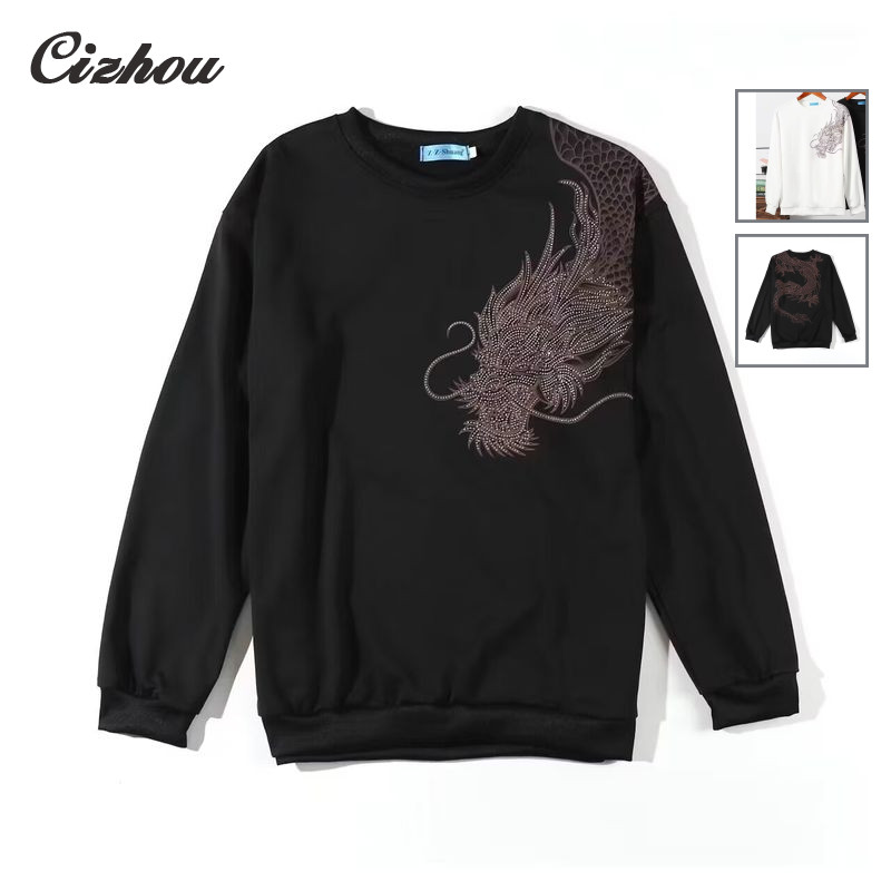 เสื้อกันหนาวมังกรปกกลม นุ่มและทนทาน เหมาะสำหรับสวมใส่ทุกวัน