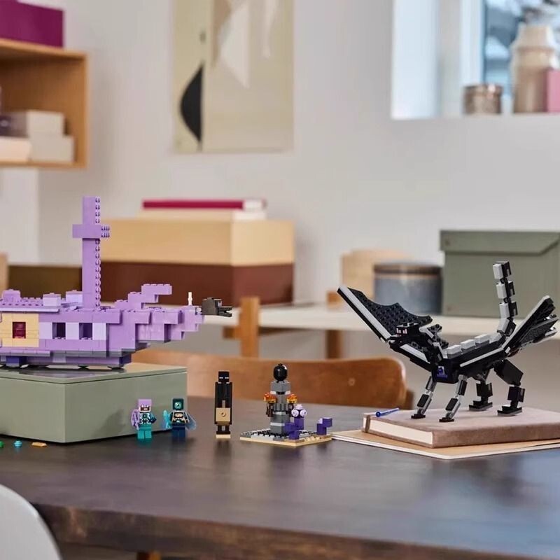 สินค้าขายร้อนเข้ากันได้กับ Minecraft Ending Dragon และเรือสิ้นสุด 21264 เด็กประกอบอาคารบล็อกของเล่นเ