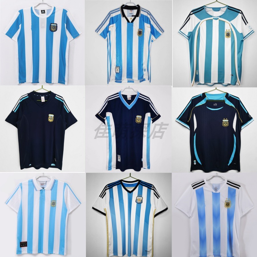 เสื้อบอลไทย เสื้อบอล Argentina Retro Jersey MESSI MARADONA Vintage Argentina Jersey Thai Version