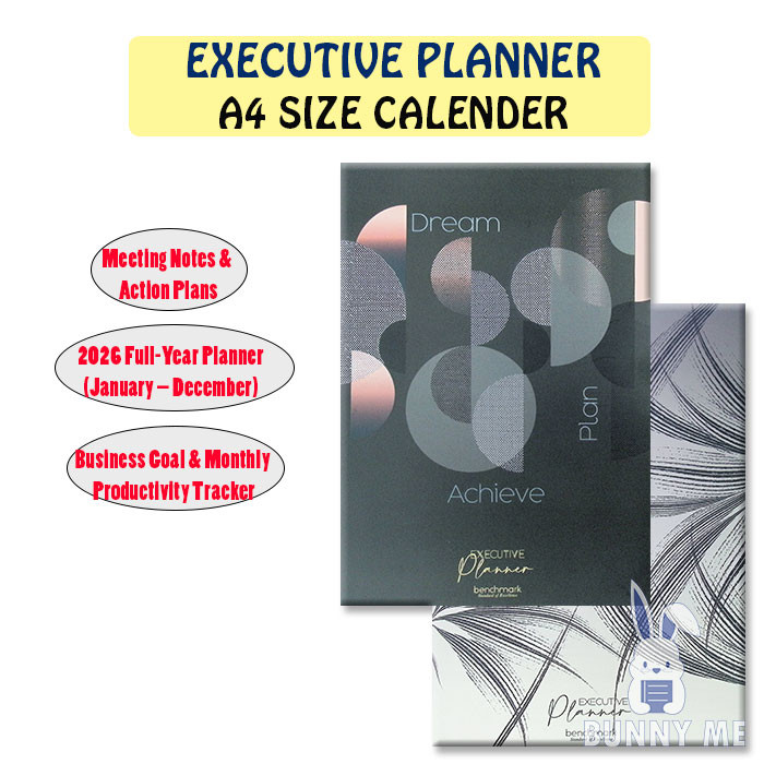 [BUNNY] 2026 Student & Teacher Calendar Planner A4 Goals, Timetable, Study Tracker, Notes (EPA4-C)