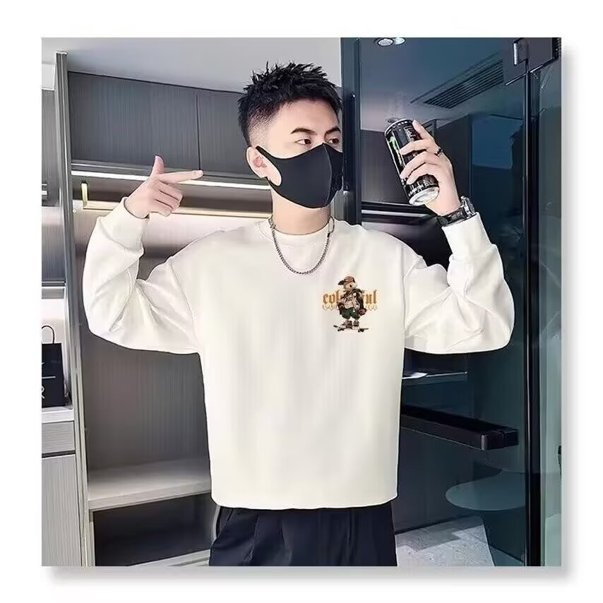 2025 NEW 2025 American Cartoon Print Sweatshirt Men Spring Autumn New T-shirt Winter Trendy Brand Me