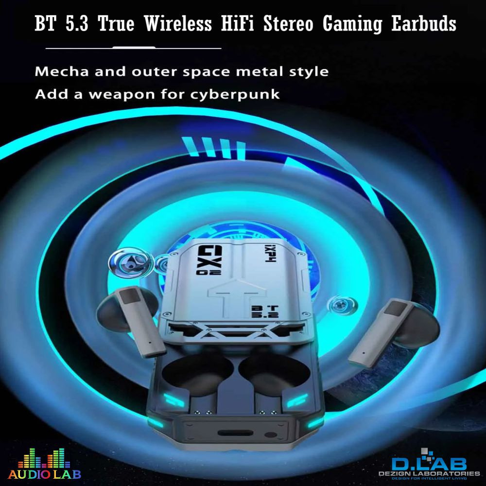 หูฟังอินเอียร์ Bluetooth สไตล์โลหะ Cyberpunk GLY810HT99 CA9F