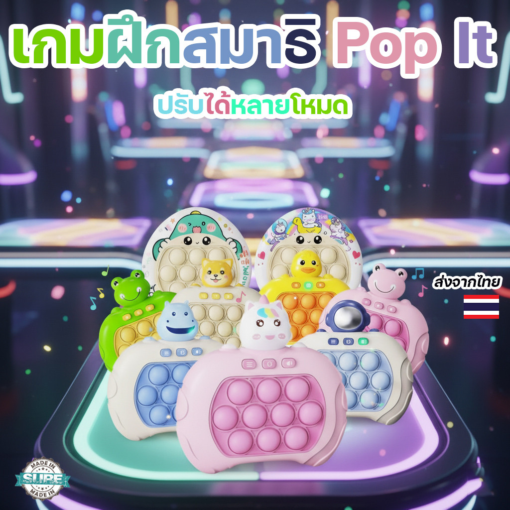 ของเล่นป๊อปอิทไฟฟ้า ปุ่มกดมีแสงและดนตรี สนุกเพลิน 999เลเวล ของเล่นเด็กคลายเครียดสุดฮิต