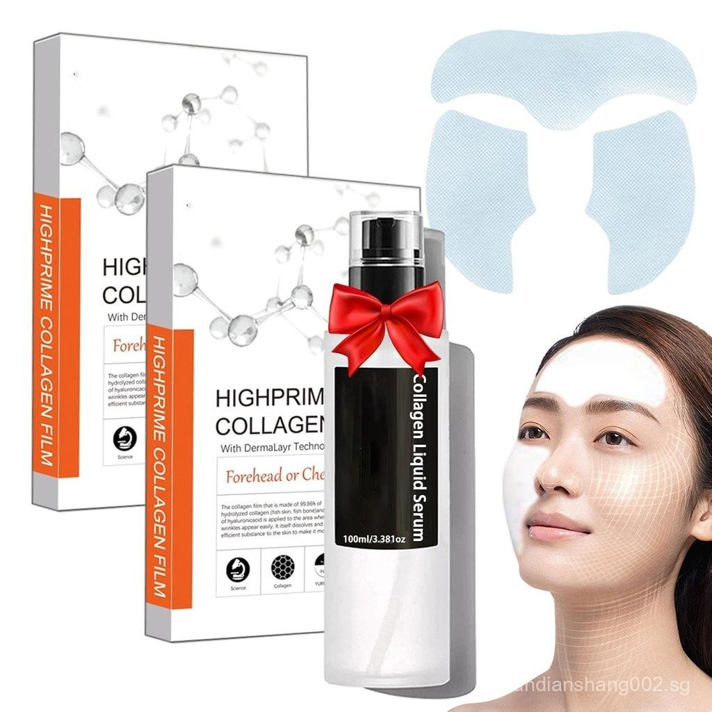 Collagen Face Mask Kit (Mask+Spray) - Pure Dissolving Collagen Films, Nano Soluble Collagen Film Wit