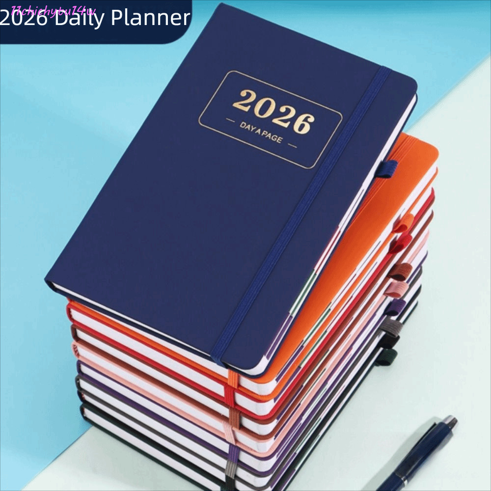 CHICHYTU14W A5 Planner Notebook, PU หนังกันน้ํา 2026 Daily Planner, กระดาษหนา 180 องศาการจัดการเวลาพ