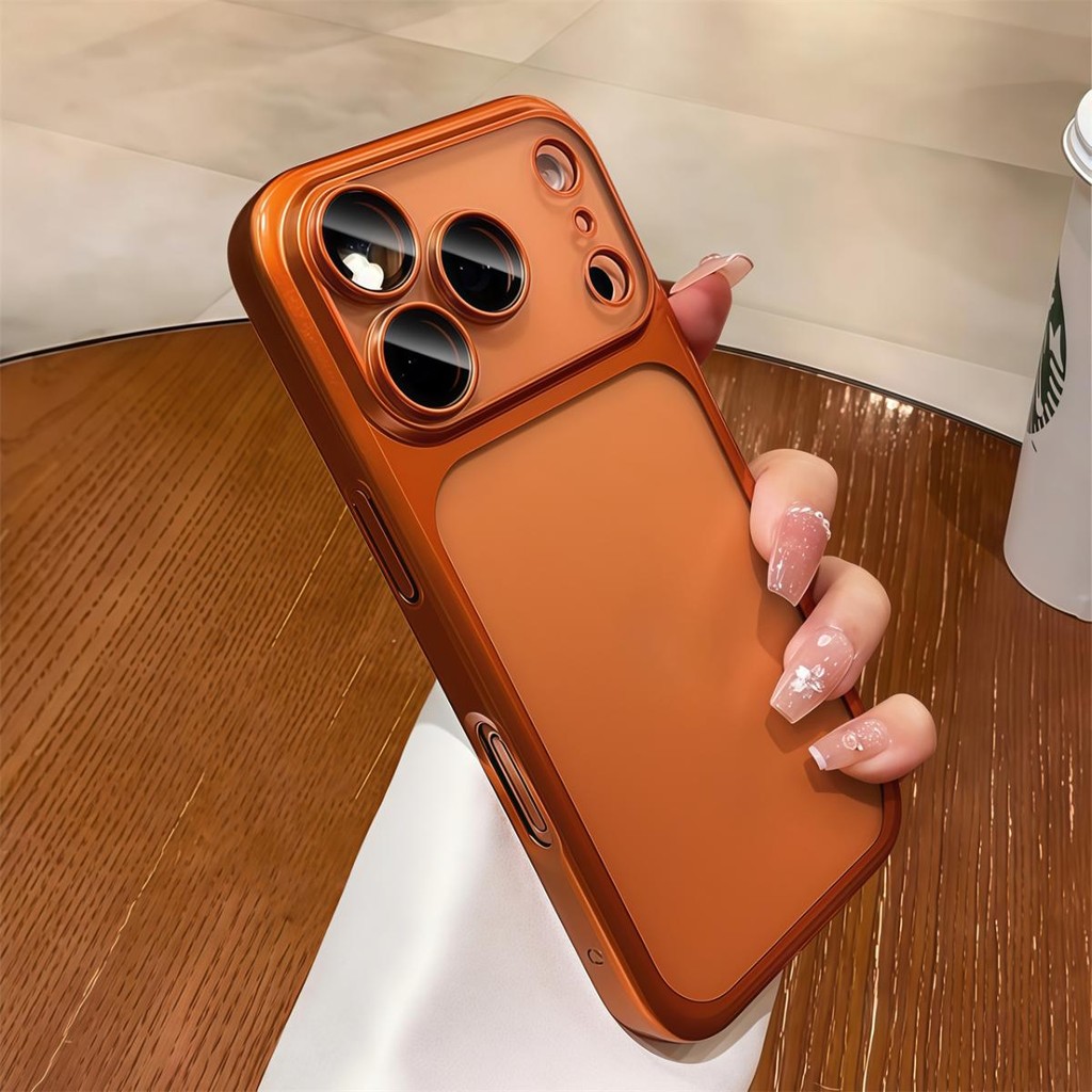 เคสใหม่ เคส iPhone17 ความรู้สึกผิวฝ้าสีส้ม เคสโทรศัพท์ iPhone 17 Pro Max 16 15 14 13 12 เคสสําหรับ i