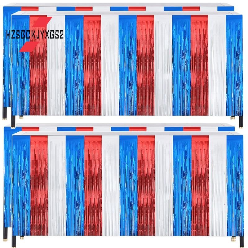 Hzsbckjyxgs24 Pack 4th of July Decorative Metallic Fringe งานปาร์ตี้ตกแต่ง A