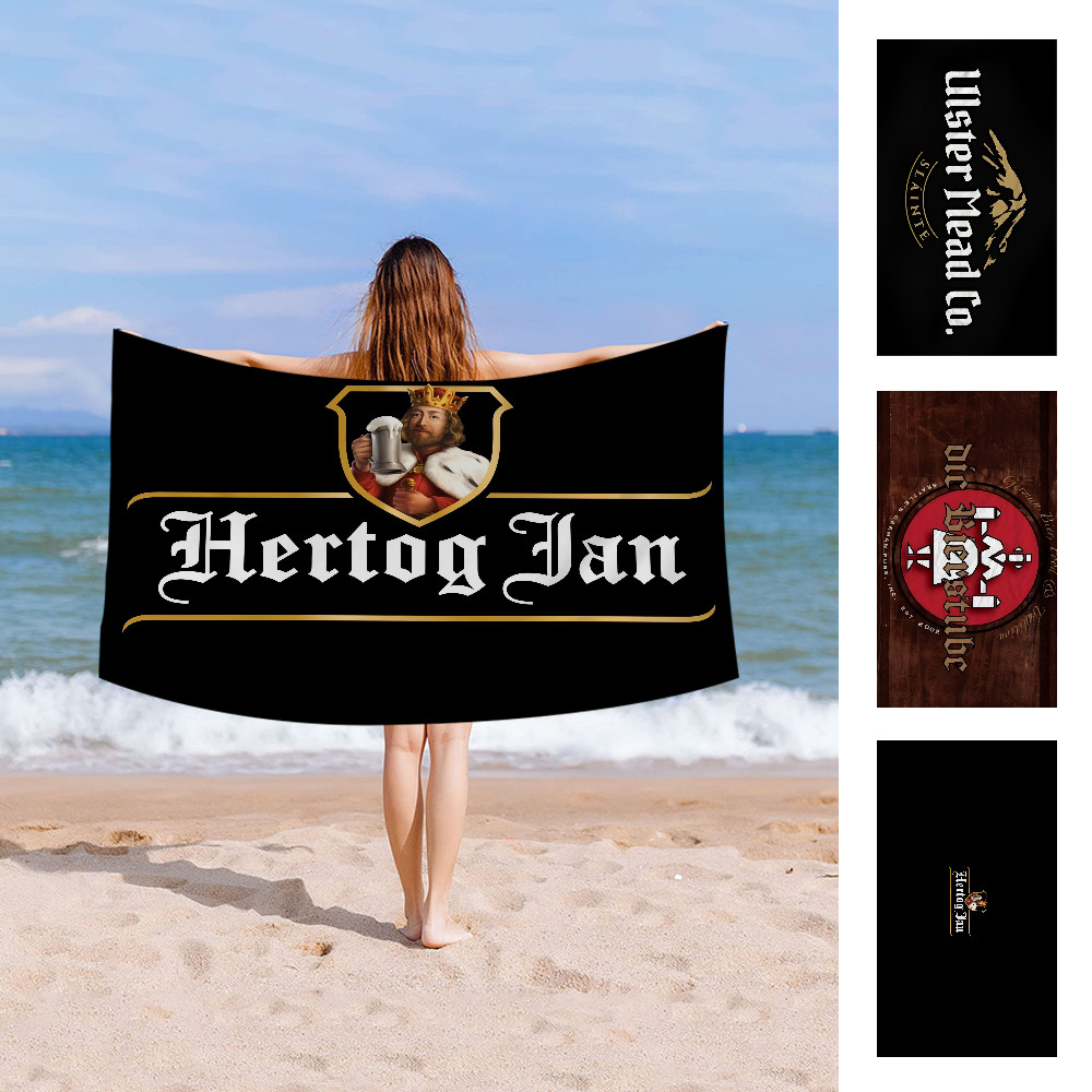 H-Hertog J-Jan ผ้าเช็ดตัวชายหาดที่มีสีสันผ้าเช็ดตัวสําหรับสาวไมโครไฟเบอร์แห้งเร็วที่กําหนดเองทรายฟรี