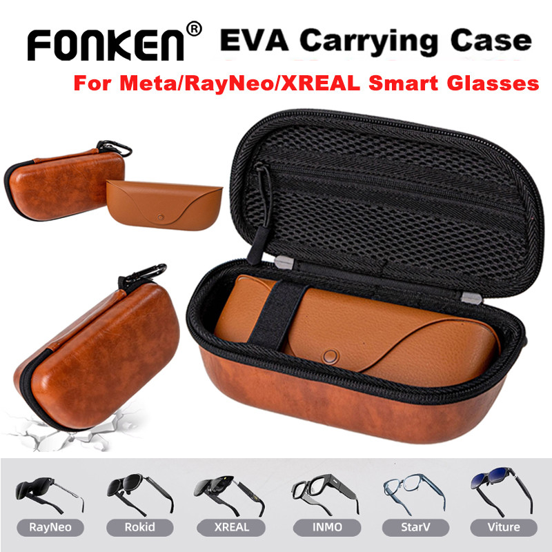 Fonken กระเป๋าเก็บแว่นตาอัจฉริยะสําหรับ Meta/RayNeo/XREAL แว่นตาแบบพกพาป้องกันกล่องกระเป๋าเดินทาง