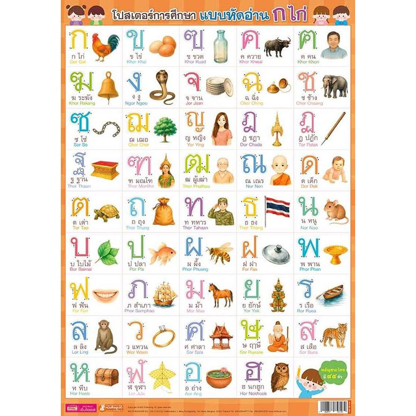 (BookZone) : โปสเตอร์การศึกษา แบบหัดอ่าน ก ไก่ (ใช้ร่วมกับ MIS Talking Pen)