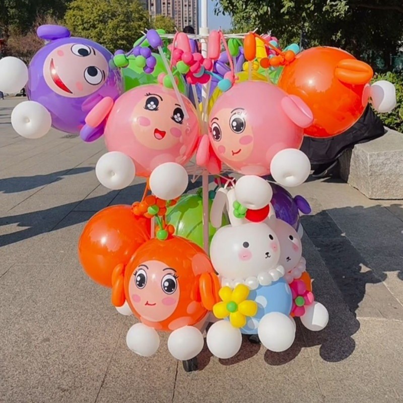 /60 ซม.บอลลูนปาร์ตี้ Eggie Night Market Stall ของเล่นบอลลูนน่ารัก Emoji สติกเกอร์ 18 นิ้วบอลลูนปาร์ต