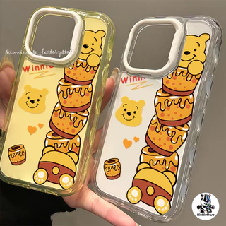 สําหรับ เคสไอโฟน13 หมีน่ารัก For iPhone 16 15 14 13 12 11 17 Pro Max 14 15 16 Plus 11 12Pro เคสโทรศัพท์ Insสี Jelly Case