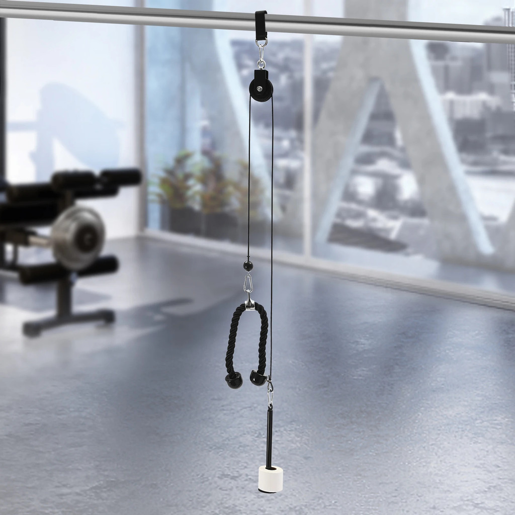 Fitness Weight Pulley Cable Machine System อุปกรณ์ออกกำลังกายสำหรับแขนและมือ พร้อมระบบดึงแบบหมุนได้ 