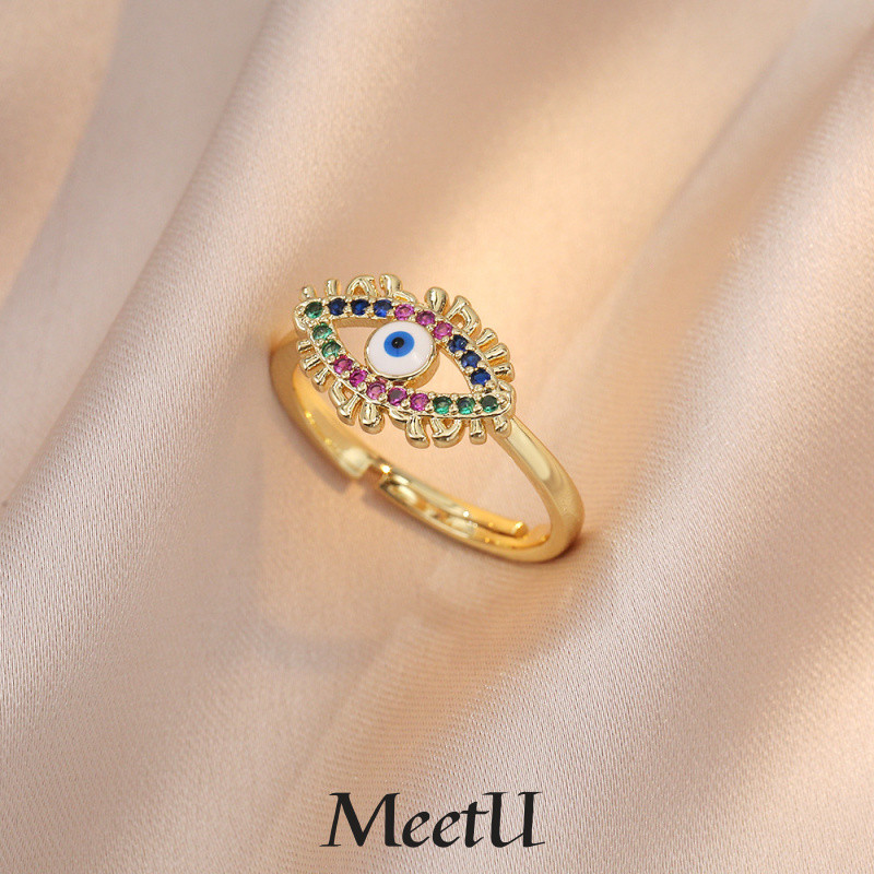 แหวนเพทายออกแบบพิเศษ ฝาครอบตาปีศาจสีฟ้า สำหรับ 여성