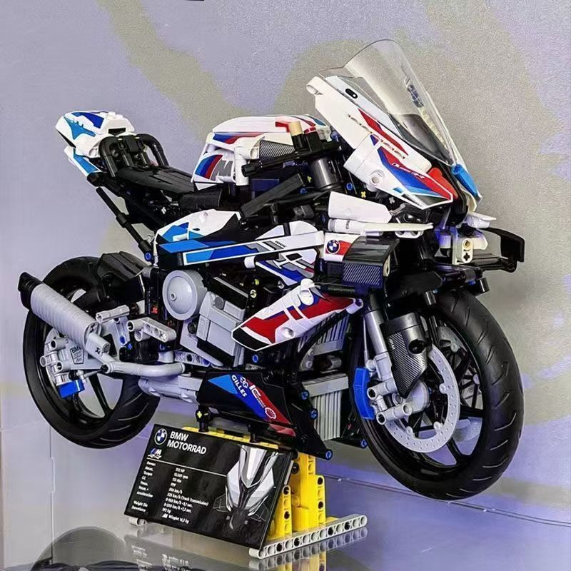 เข้ากันได้กับ Lego BMW M1000RR รถจักรยานยนต์ผู้ใหญ่ขนาดใหญ่รุ่นการศึกษาประกอบของเล่นรถเด็กเข้ากันได้
