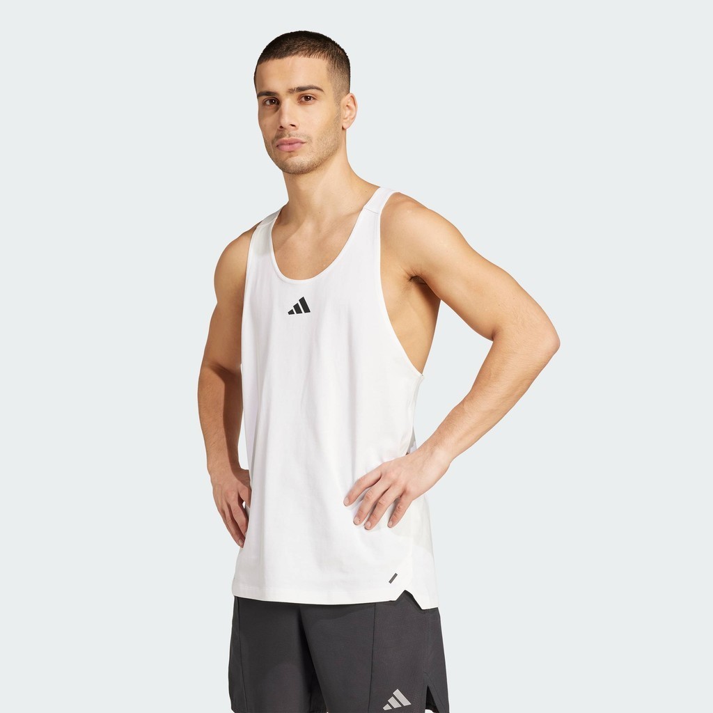 adidas Gym & Training PrimeLift Workout Cropped Boxy 3-stripes Tank Women White KE8050