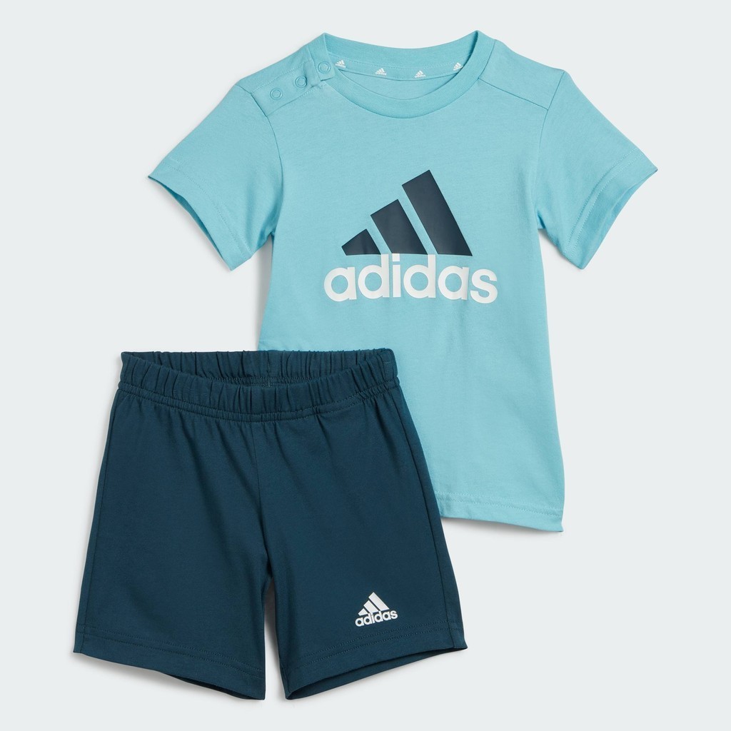 adidas ไลฟ์สไตล์ ชุดเสื้อยืดและกางเกงขาสั้นผ้าฝ้ายออร์แกนิก Essentials เด็ก สีน้ำเงิน IB4813