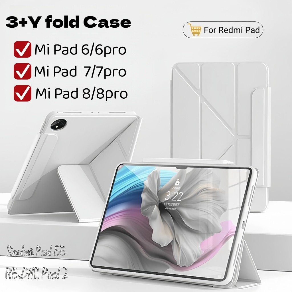 Y-shaped case Redmi Pad Pad 2  Pad SE 11นิ้ว/SE8.7 3พับ เคสxiaomi pad 8/8pro Mi pad 7/7 pro 6/6pro