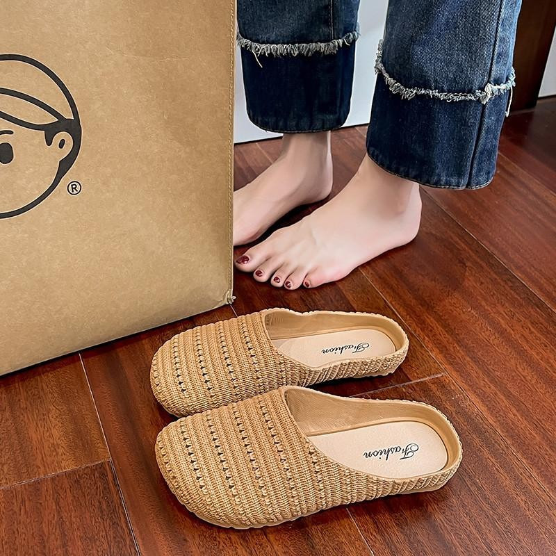 รองเท้าแตะ ผู้หญิง ส้นแบน แฟชั่น พื้นนุ่ม ไม่เจ็บเท้า แบบสวม slide นุ่ม กันลื่น T-105 - รูปที่ 5