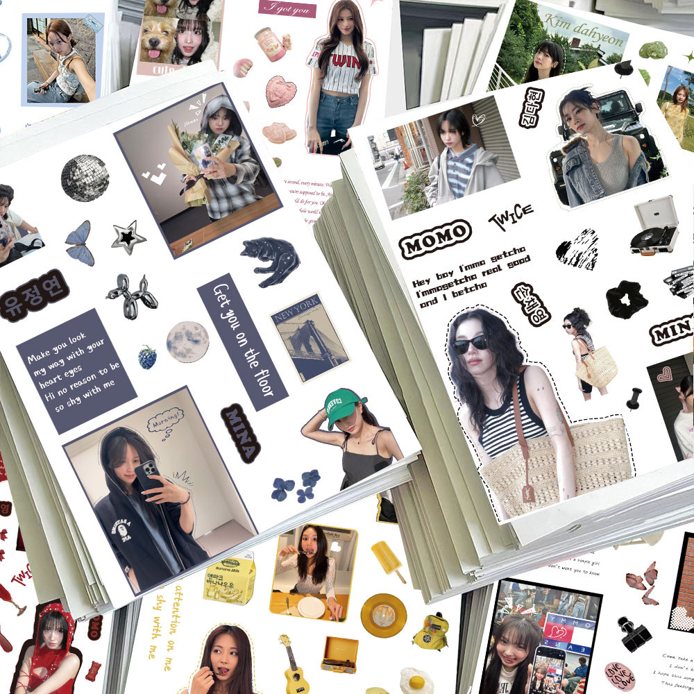 TWICE สติ๊กเกอร์ K-Pop Girl Group (8 ชิ้น) - สติ๊กเกอร์ตกแต่ง DIY สําหรับถ้วยน้ํา สเก็ตบอร์ด และแล็ป