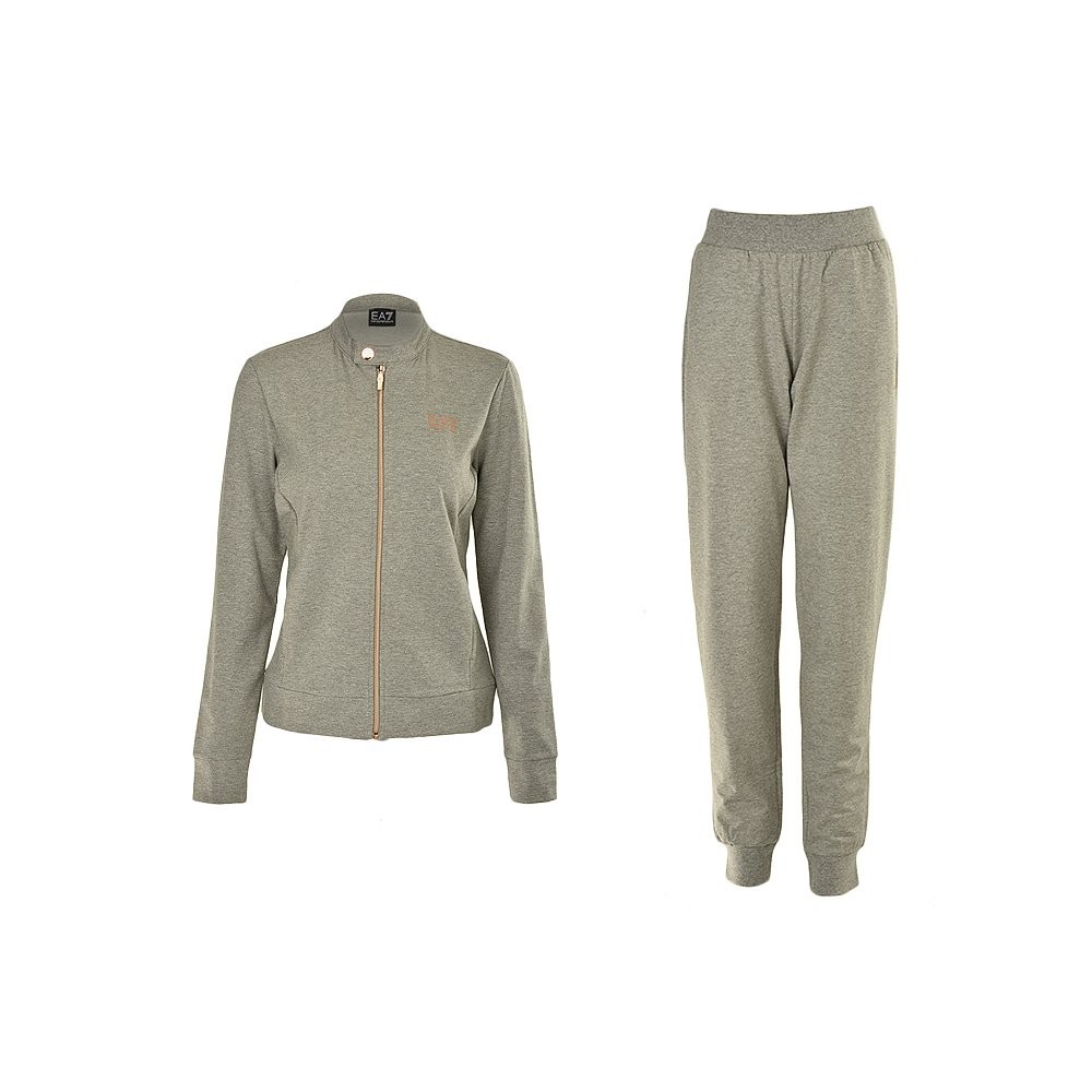 ผมตรงฮ่องกง Armani Armani EA7 ชุดสูทกีฬาลําลองสําหรับสุภาพสตรีสีเทาแฟชั่นเรียบง่ายทุกการแข่งขัน