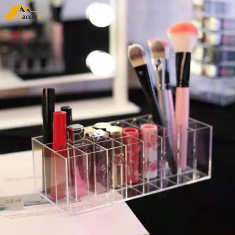 [Vaveren] 24 Slot ลิปสติก Organizer ที่ใส่ลิปสติกแบบใสสําหรับโต๊ะเครื่องแป้งห้องนั่งเล่นในหอพัก