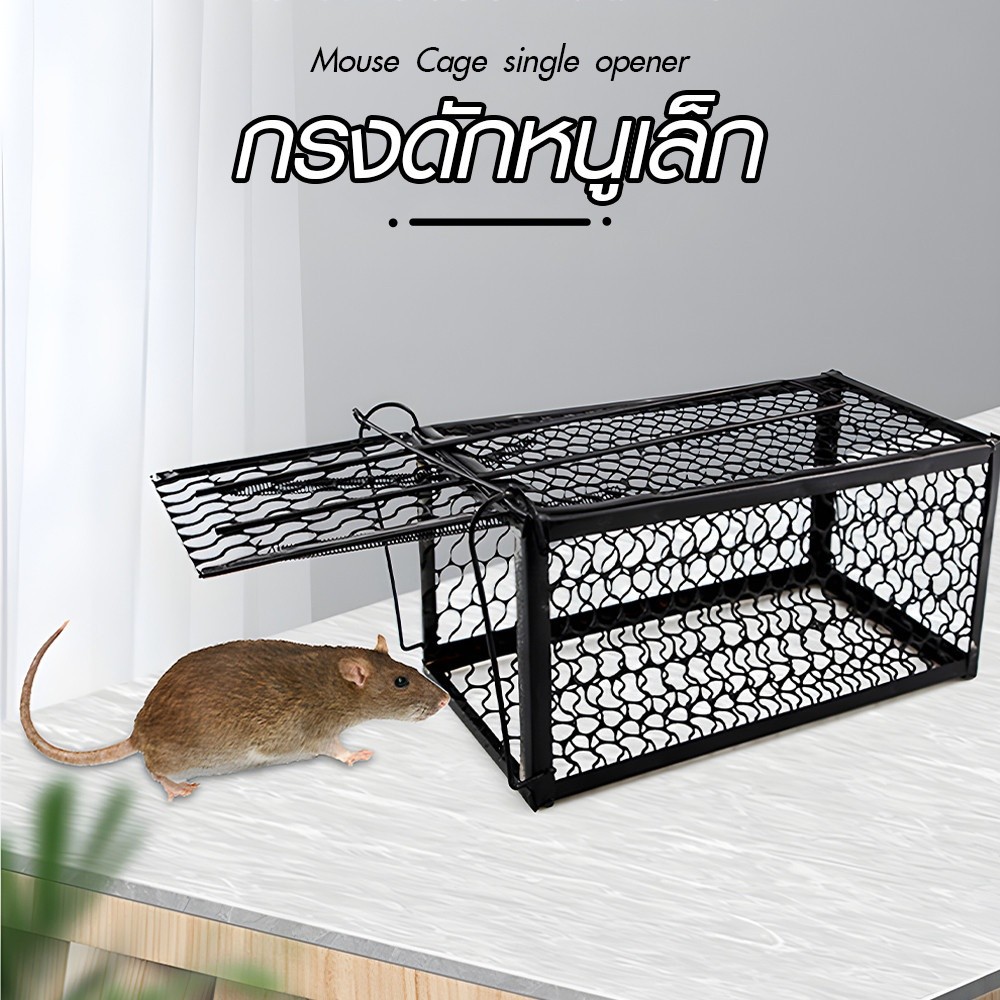 Ghouse Online TREE O กรงดักหนูใหญ่ รุ่น LY03 ขนาด 18x38x18 ซม. สีดำ สินค้าขายดี!