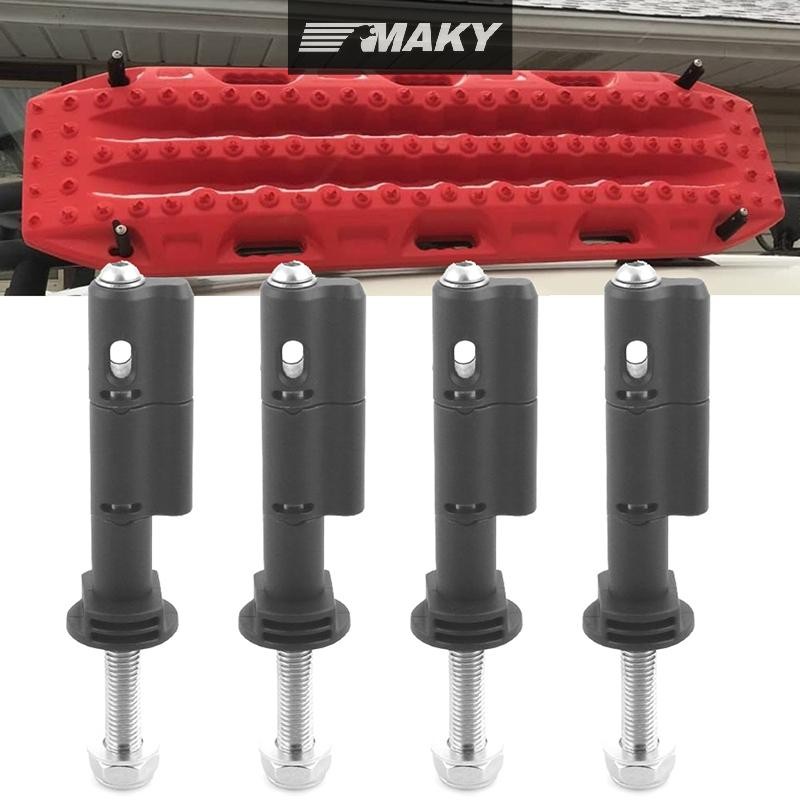 [MAKY] 4 ชิ้น Traction Boards ติดตั้ง Pins Kit Theft-proof Recovery Tracks Bracket ชุดสําหรับ MaxTra