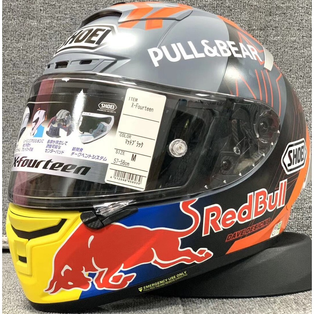 ReadyStockSale! Shoei X14 Red Bull Grey Ant Helmet X14 Full Face Motorcycle Helmet Riding Motocross 