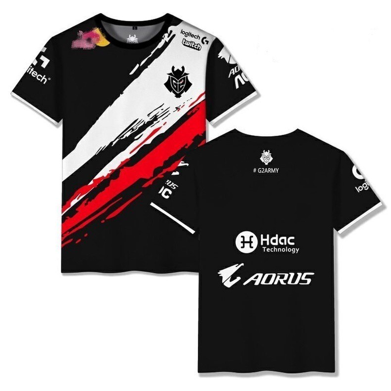 2025 LIMITED EDITION Retro G2 E-sports JERSEY. LOL/VCT Team G2 Uniform เสื้อยืด,Latest Quick-drying 