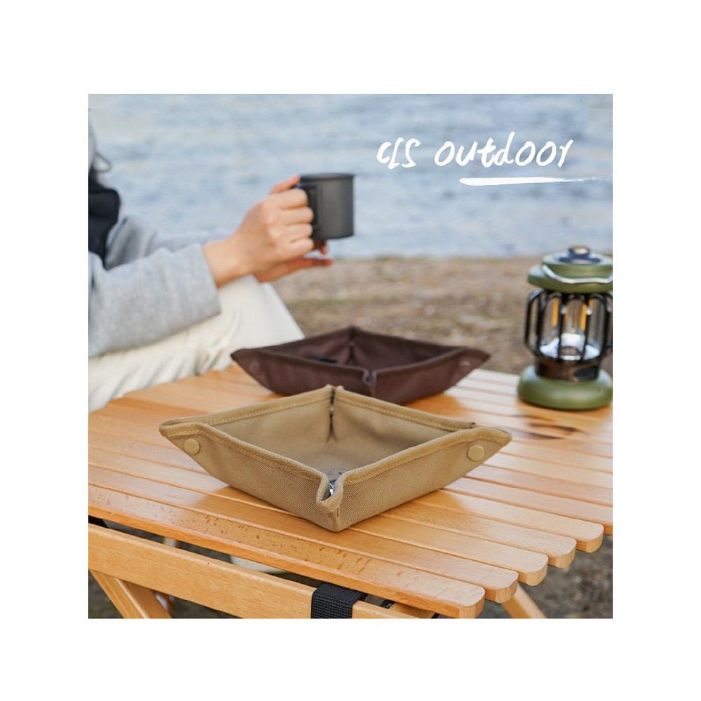 CLS Outdoor Camping Storage Tray Home Travel Storage Box Camping แบบพกพาพับ Square Sundries Storage 