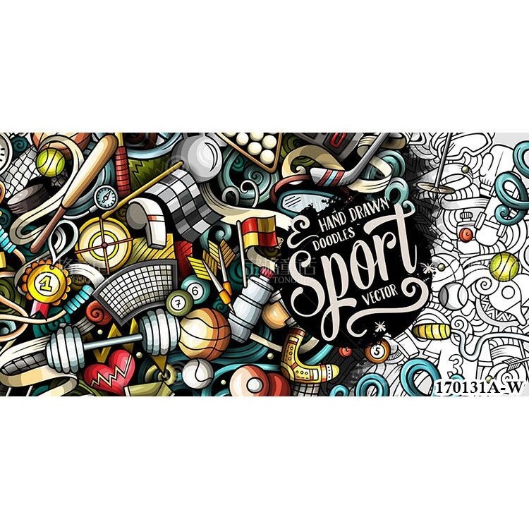 2D street graffiti creative wallpaper personalized sports gym background wall decoration mural dance
