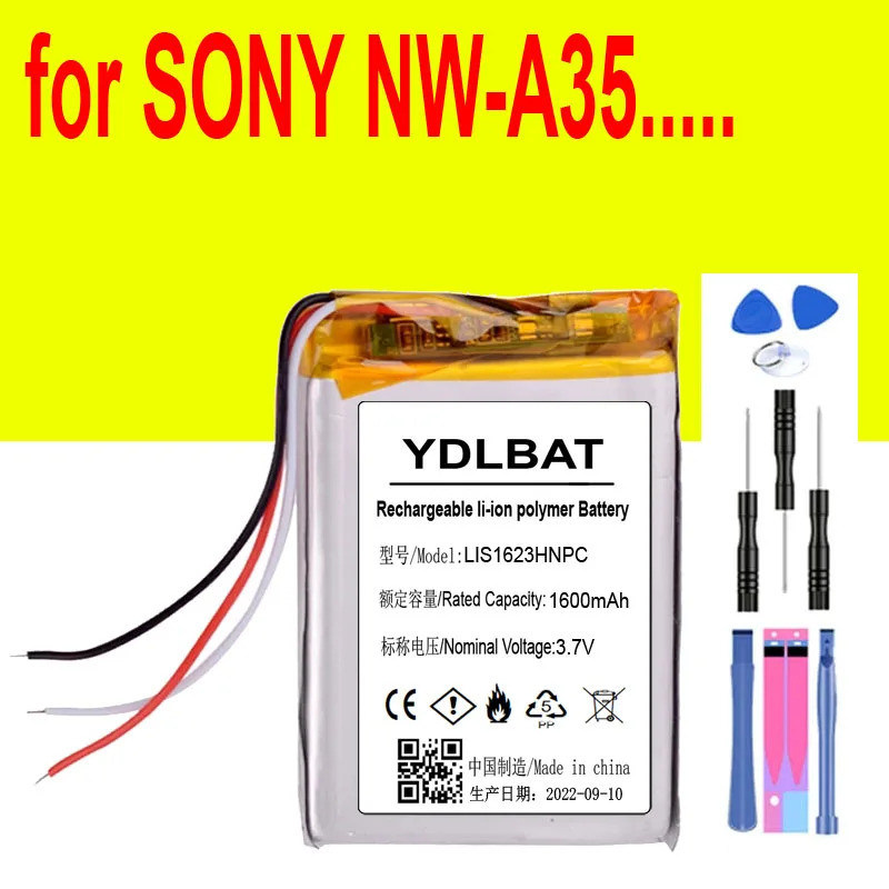 LIS1623HNPC 3.7V 1600mAh แบตเตอรี่สําหรับ Sony Walkman NW-A35 NW-A45 NW-A46 NW-A47 NW-A55 NW-A56 NW-