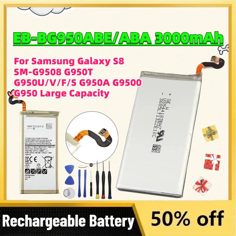 ใหม่ EB-BG950ABE/ABA 3000mAh 3.85V แบตเตอรี่สําหรับ Samsung Galaxy S8 SM-G9508 G950T G950U/V/F/S G95