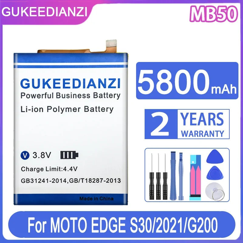 GUKEEDIANZI เปลี่ยนแบตเตอรี่ MB50 5800mAh สําหรับ Motorola Moto EDGE S30/2021/G200 XT2175-2