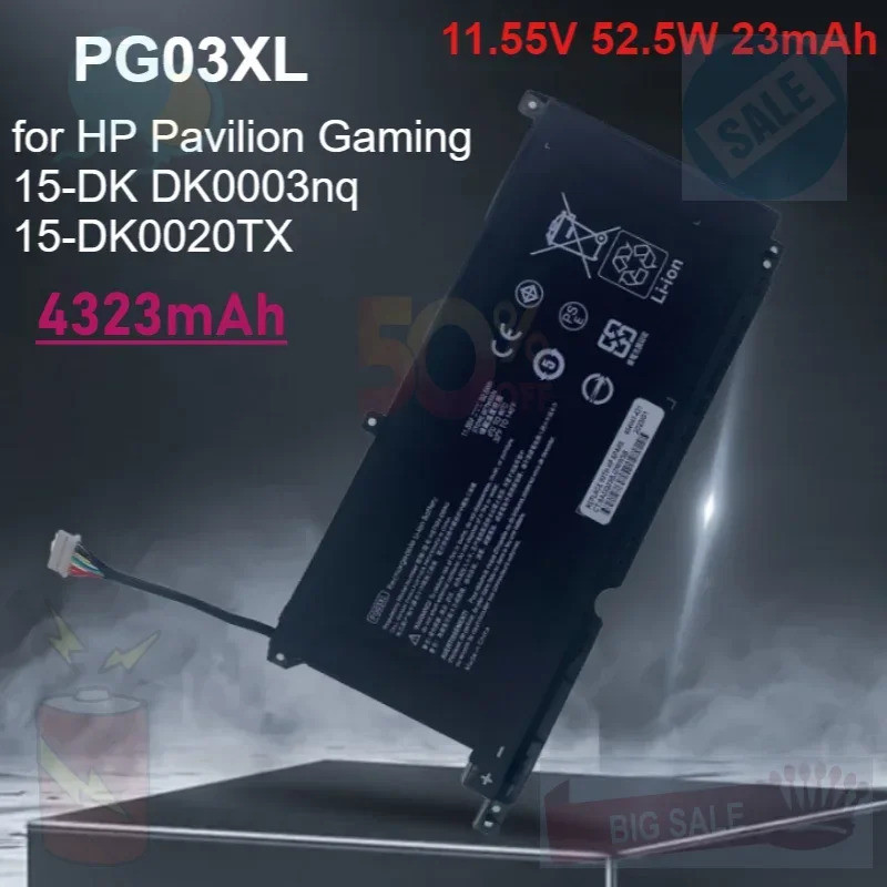 PG03XL แบตเตอรี่แล็ปท็อปสําหรับ HP Pavilion Gaming 15-DK DK0003nq 15-DK0020TX 15-EC0000 OMEN 5X FPC5