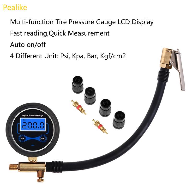Pealike Digital Tyre Inflator Gauge 200 PSI Heavy Duty Tyre Inflator Air Tool ทนทาน