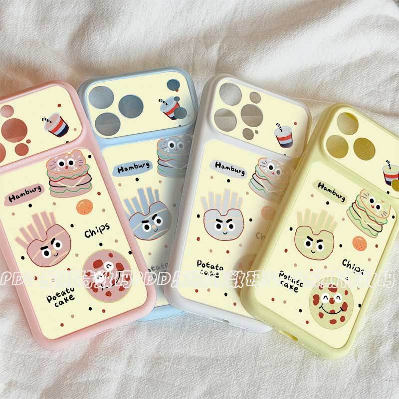 เคสโทรศัพท์ เหมาะสําหรับ iPhone 11 12 13 14 15 16 17 Pro max Hollow Burger Cat Shock-proof Shock-proof เคสป้องกันรวมทุกอย่างกรณี FTDK