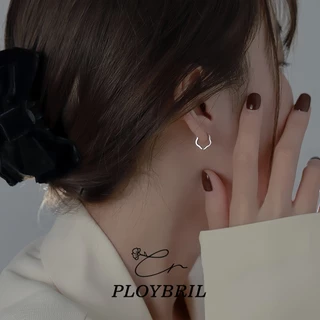 PLOYBRIL ต่างหูห่วง เงิน S925 ทรงกลม ลายดอกไม้ กลวง ขนาดเล็ก เครื่องประดับแฟชั่น สําหรับผู้หญิง 1 คู่ E098