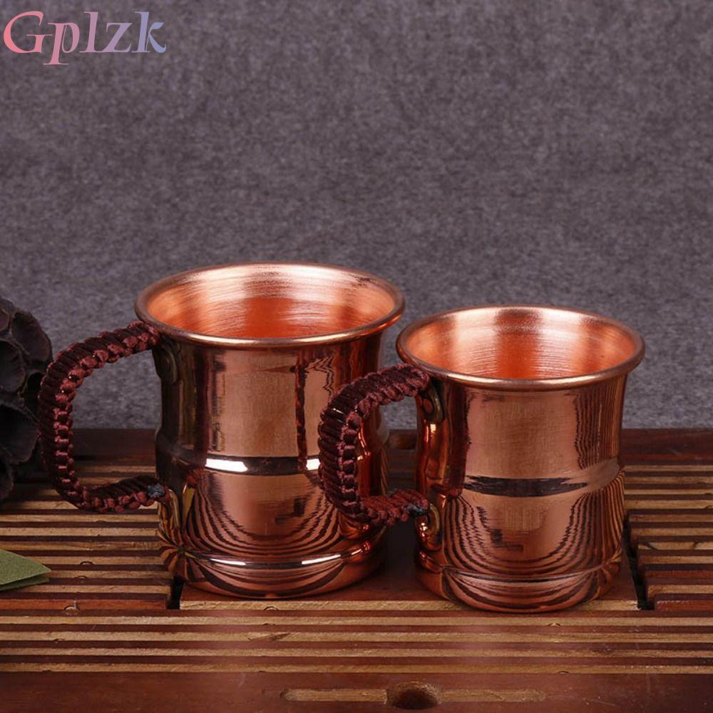 แก้วทองแดงบริสุทธิ์gplzkความจุ400มิลลิลิตรสานจับมอสโกน้ําล่อ,งานฝีมือหนาออกแบบงานฝีมือบนโต๊ะอาหารเกรดทองแดงถ้วยอาหารเช้าอาหารเช้าดื