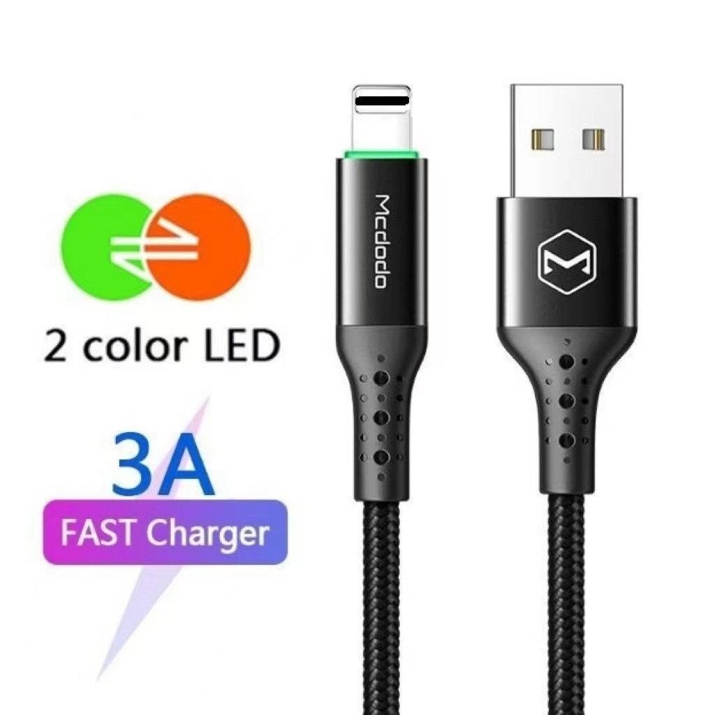 [ OS ] MCDODO CA-7410 Auto Power Off USB Data Cable 3A Super Fast Quick Charging LED Indicator