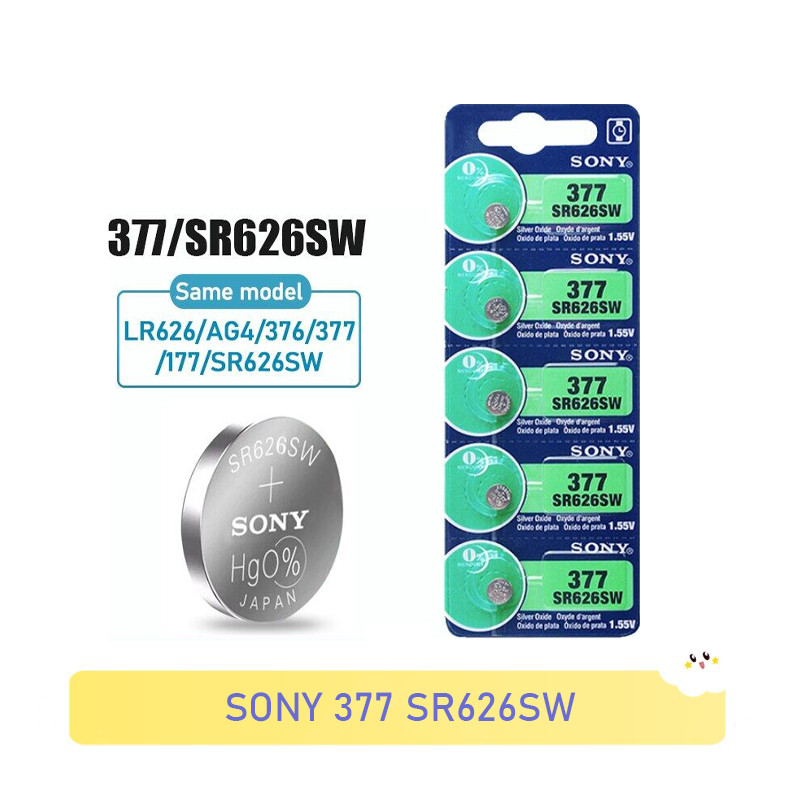 SONY 377 SR626SW AG4 SR626 LR66 LR626 V377 1.55V เงินออกไซด์แบตเตอรี่สําหรับนาฬิกากุญแจรถรีโมทคอนโทรล ฯลฯ