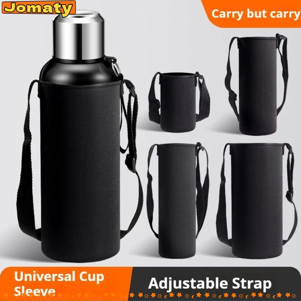 JOMATY กระเป๋าขวดฉนวน,สีดําปรับสายรัดขวดน้ํา,แบบพกพา Neoprene 750ML/1000ML/1500ML ขวดน้ําแขน