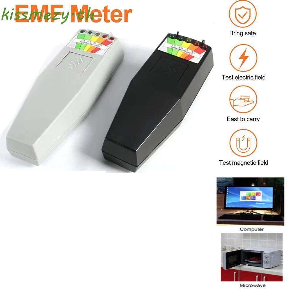 KISSME เครื่องทดสอบรังสีแม่เหล็กไฟฟ้า,ความแม่นยําสูง 5 LED EMF Gauss Meter,มัลติฟังก์ชั่น EMF Reader LCD Digital K2 Ghost Hunting Detector ช่างไฟฟ้า